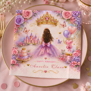Servilleta De Papel Cumpleaños de Princesa del Jardín Real Personaliza