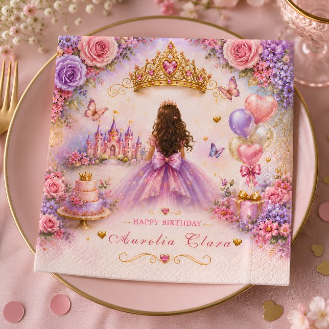 Servilleta De Papel Cumpleaños de Princesa del Jardín Real Personaliza (Subido por el creador)