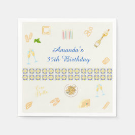 Servilleta De Papel Cumpleaños de Prosecco y Pasta