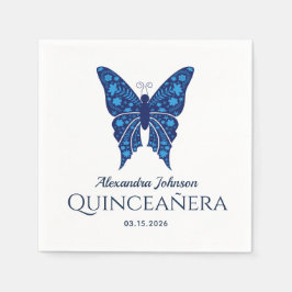 Servilleta De Papel Cumpleaños de Quinceanera Azul