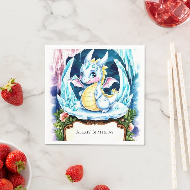 Servilleta De Papel Cumpleaños de Radiant Happy Dragon (In situ)