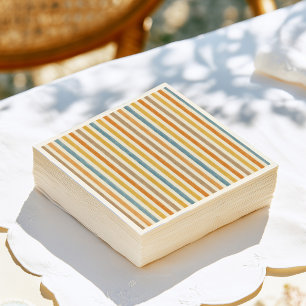 Servilleta De Papel Cumpleaños de rayas coloridas 