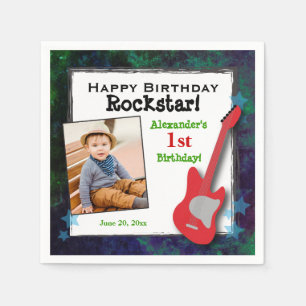 Servilleta De Papel Cumpleaños de Rockstar Guitar Boys