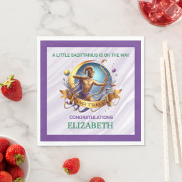 Servilleta De Papel Cumpleaños de Sagitario Lavanda y Verde