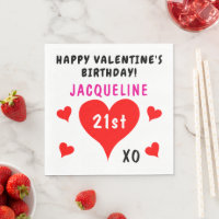 Cumpleaños de San Valentín Corazones Rojos Nombre