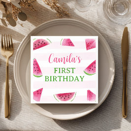 Servilleta De Papel Cumpleaños de Sandía Uno en un Melón Fiesta