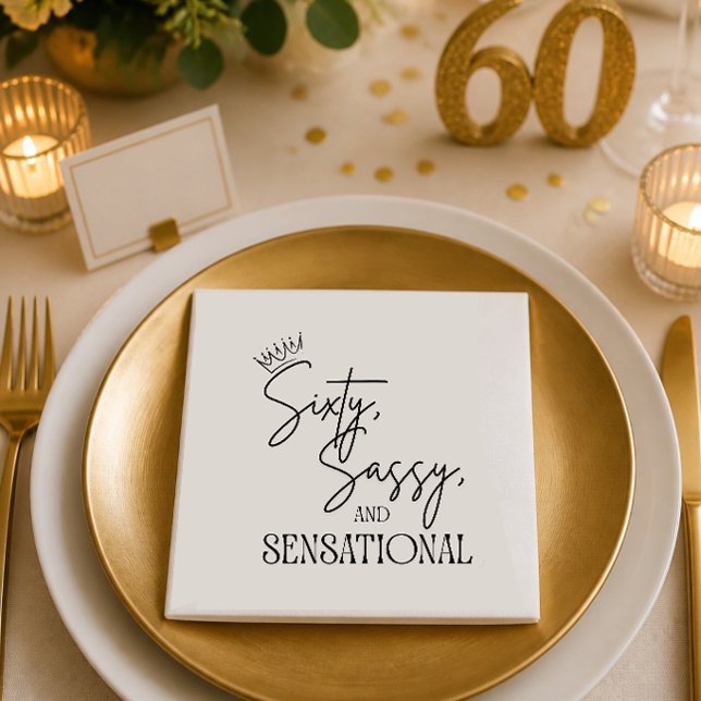 Servilleta De Papel Cumpleaños de Sesenta, Sassy y Sensacional (Subido por el creador)