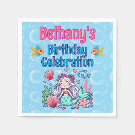 Servilleta De Papel Cumpleaños de Sirena Bajo El Mar