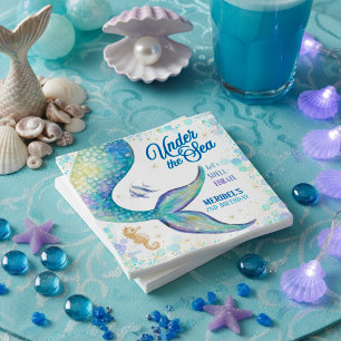 Servilleta De Papel Cumpleaños de Sirena Bajo el Mar
