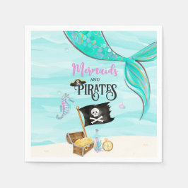 Servilleta De Papel Cumpleaños de Sirenas y Piratas