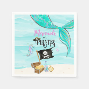 Servilleta De Papel Cumpleaños de Sirenas y Piratas