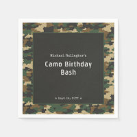 Cumpleaños de soldado de camuflaje militar