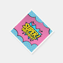 Servilleta De Papel cumpleaños de superhéroes de historietas