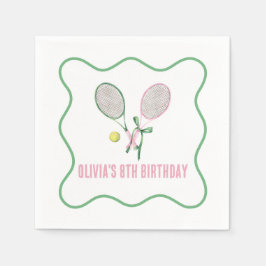 Servilleta De Papel Cumpleaños de tenis a cuadros preppy