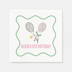 Servilleta De Papel Cumpleaños de tenis a cuadros preppy