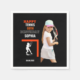 Servilleta De Papel Cumpleaños de Tenis, Jugadora de Tenis Chica