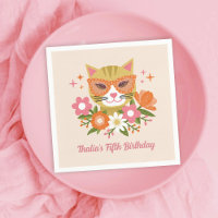 Cumpleaños de un gato retro y Chicas florines