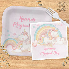 Servilleta De Papel Cumpleaños de Unicornio Mágico