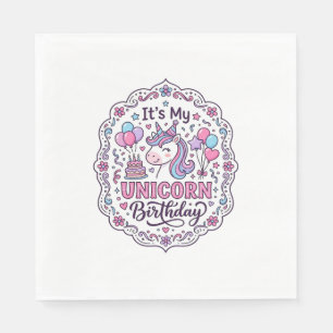 Servilleta De Papel Cumpleaños de Unicornio Reina de la Tierra de Unic