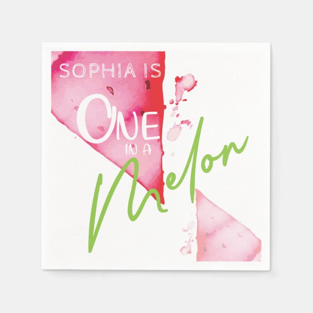 Servilleta De Papel Cumpleaños de Uno en Melón (Anverso)