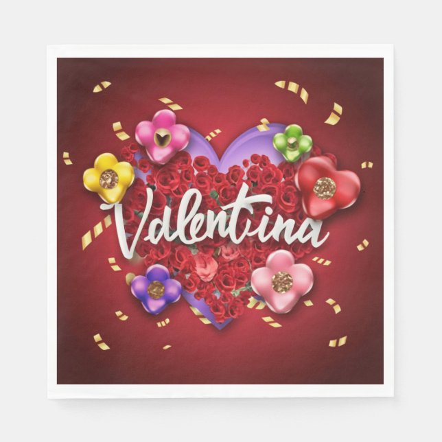 Servilleta De Papel Cumpleaños de Valentina (Anverso)