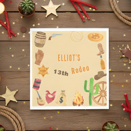 Servilleta De Papel cumpleaños de vaquero del rodeo occidental
