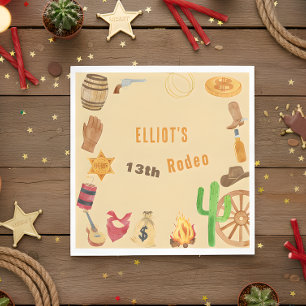 Servilleta De Papel cumpleaños de vaquero del rodeo occidental