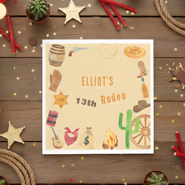 Servilleta De Papel cumpleaños de vaquero del rodeo occidental (Subido por el creador)