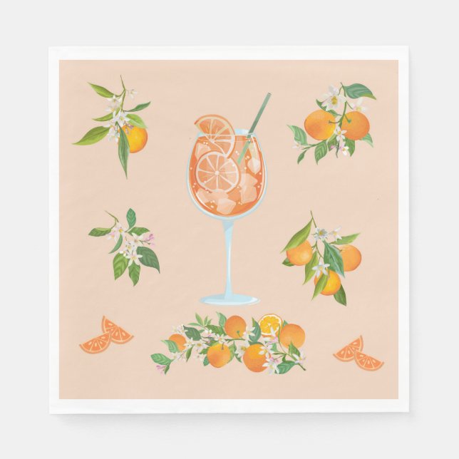 Servilleta De Papel Cumpleaños de verano con Spritz (Anverso)