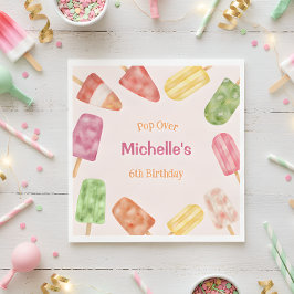 Servilleta De Papel Cumpleaños de verano de Watercolor Popsicle