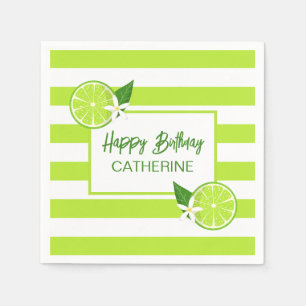 Servilleta De Papel Cumpleaños de verano del Citrus Lime Botánico