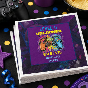 Servilleta De Papel Cumpleaños de videojuegos Sube de Nivel Game On