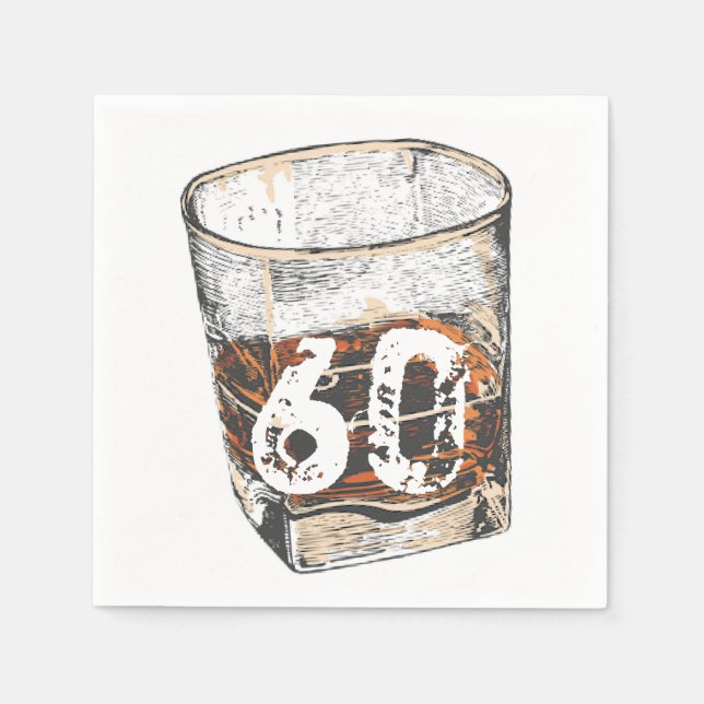 Servilleta De Papel Cumpleaños de Whiskey, invitación para hombres, ED (Anverso)