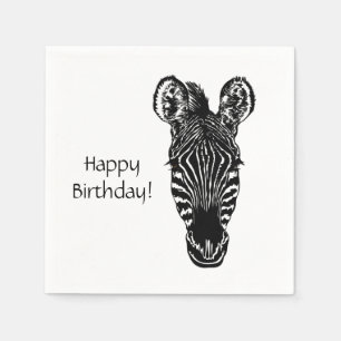 Servilleta De Papel Cumpleaños de Zebra