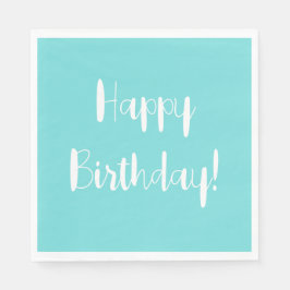 Servilleta De Papel Cumpleaños del Acuamarina Sólido