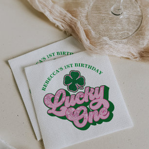 Servilleta De Papel Cumpleaños del Afortunado Uno de San Patricio Rosa