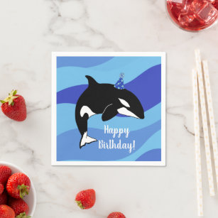 Servilleta De Papel Cumpleaños del asesino de ballenas personalizable 