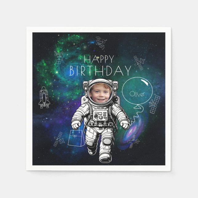 Servilleta De Papel Cumpleaños del astronauta (Anverso)