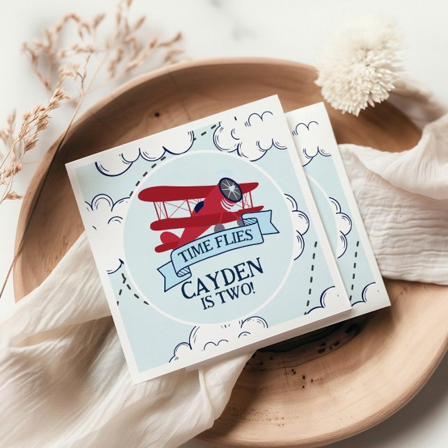 Servilleta De Papel Cumpleaños del avión Time Flies (Subido por el creador)