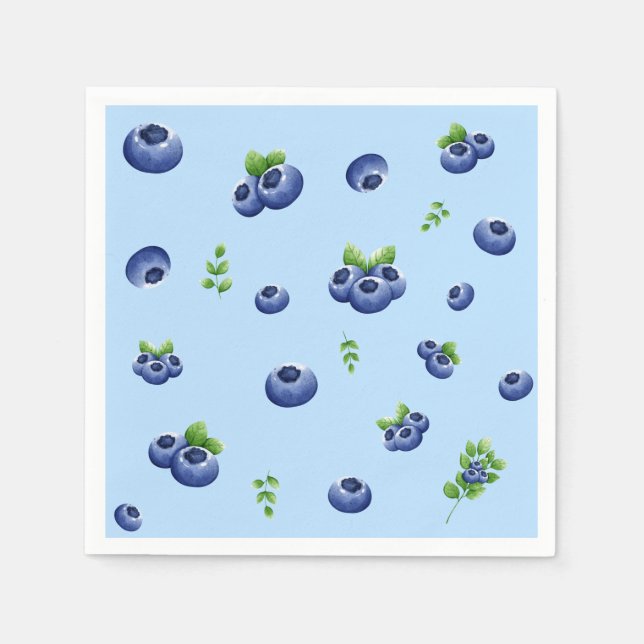 Servilleta De Papel Cumpleaños del Blueberry (Anverso)