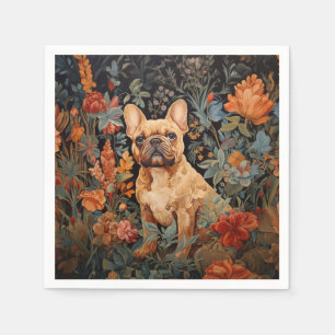 Servilleta De Papel Cumpleaños del Bulldog francés Frenchie Garden