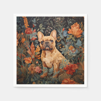 Servilleta De Papel Cumpleaños del Bulldog francés Frenchie Garden