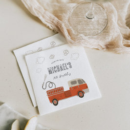 Servilleta De Papel Cumpleaños del camión de bomberos