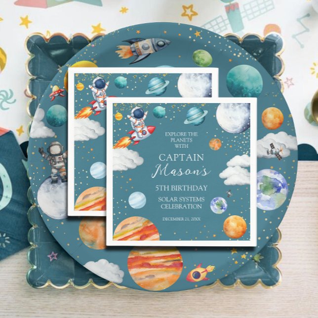 Servilleta De Papel Cumpleaños del Capitán Espacio Sistema Solar (Subido por el creador)