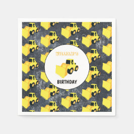 Servilleta De Papel Cumpleaños del cargador delantero de construcción 