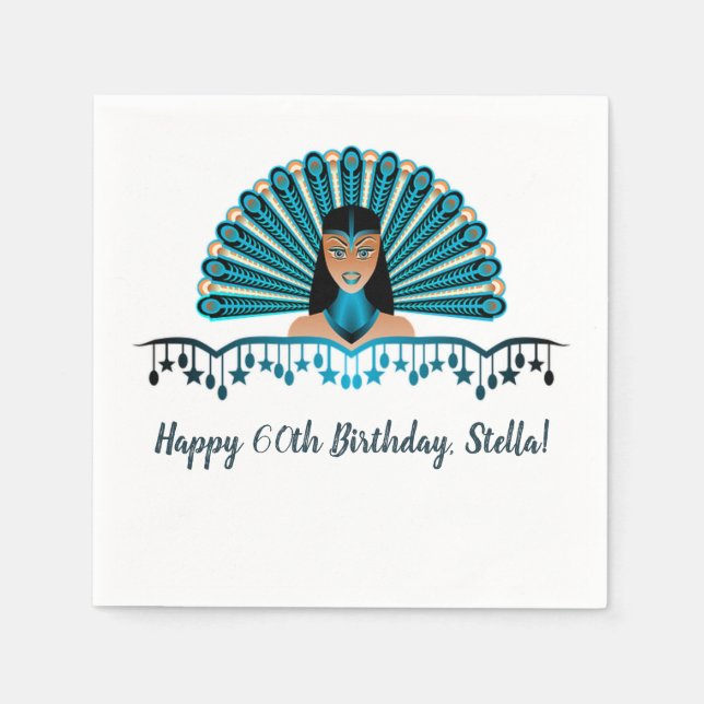Servilleta De Papel Cumpleaños del Carnaval Caribe Editable (Anverso)
