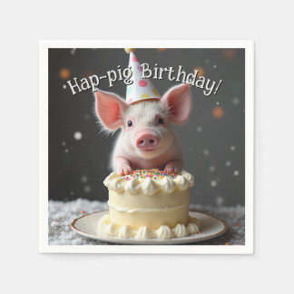 Servilleta De Papel Cumpleaños del cerdo Hap