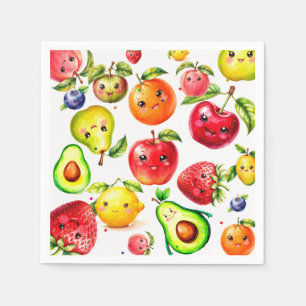 Servilleta De Papel Cumpleaños del chica Cute Fruit