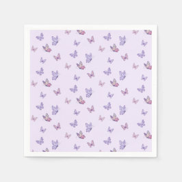 Servilleta De Papel Cumpleaños del chica Mariposa Morada