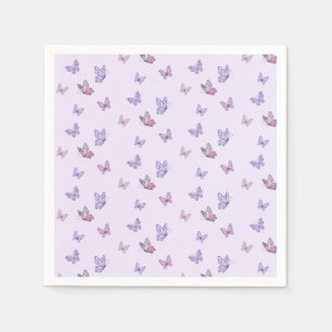 Servilleta De Papel Cumpleaños del chica Mariposa Morada
